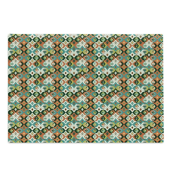 Colorful Cutting Board, Abstract Motifs with Curves Boho Style Timeless Culture Influences, Decorative Tempered Glass Cutting and Serving Board, in 3 Sizes, by Ambesonne