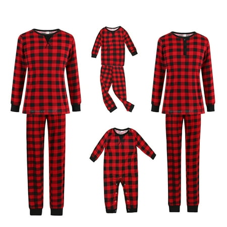 

Family Christmas Pjs Matching Sets Red Plaid Christmas Matching Jammies for Adults and Kids Holiday Xmas Sleepwear Set