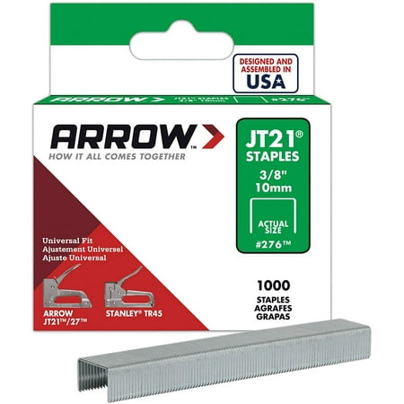 276 Genuine JT21/T27 3/8-Inch Staples, 1,000-Pack, 3/8-Inch Staples By ARROW FASTENER