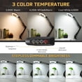 thumbnail image 2 of Lámpara de aumento LED con abrazadera, 1500 lúmenes regulables sin niveles, 3 modos de color, lente de vidrio real de 4,3″ y 5 dioptrías, brazo giratorio ajustable, luz de aumento iluminada para, 2 of 7