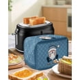 thumbnail image 4 of Christmas Gnomes Toaster Cover 4 Slice, Large Kitchen Appliance Covers, Winter Xmas Snowflakes Textured Blue Toaster Oven Cover with Loop, Bread Machine Cover Polyester Dust Cover Protection, 4 of 4