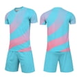thumbnail image 2 of Atogsazn Kids Boys Football Training Set Childrens Athletic Jogger Outfit Short Sleeve Tee & Shorts Running Suit Summer Blue 8-10 Years Fashion, 2 of 9