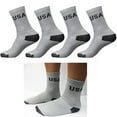 thumbnail image 2 of 12 Pairs Mens Crew USA Socks Sports Athletic Cushioned Soccer 9-11 Cotton Grey, 2 of 6