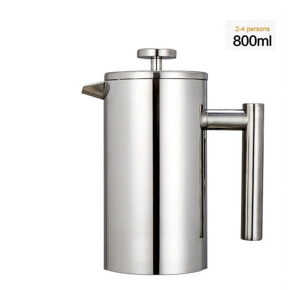 Stainless Steel French Press Coffee Maker Double Walled Coffee Percolator Pot Large Capacity Manual Espresso Coffee Machine 800ml