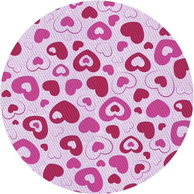 Ahgly Company Tapis Rond Lavable en Machine Intérieur Transitionnel Fleur Rose, 6 Pieds Rond