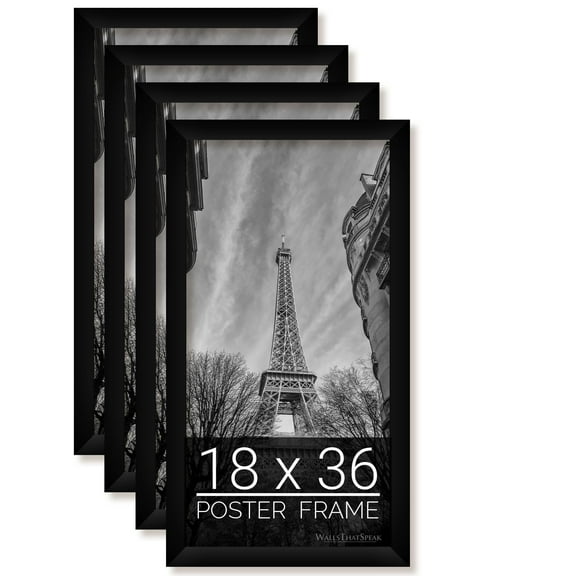 wallsthatspeak 18x36 Black Picture Frame for Puzzles Posters Photos or Artwork, Set of 4