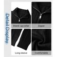 thumbnail image 6 of GENTS BLISS Long Sleeve Men Sweaters Zipper Pullover Knitted Sweaters for Men Twist Textured Collar Men Sweaters, 6 of 9