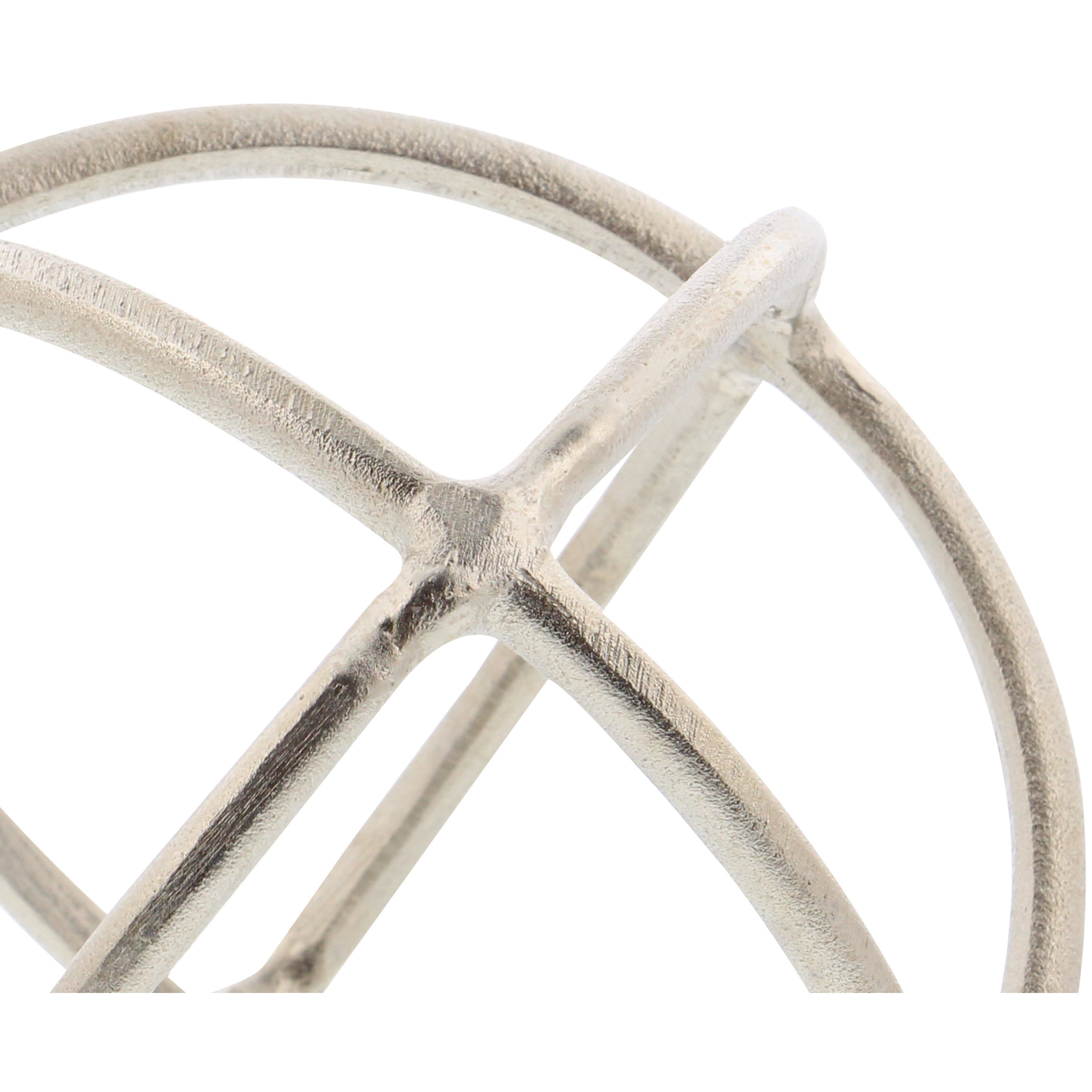 10", 8"D Silver Aluminum Geometric Sculpture, by DecMode (2 Count)