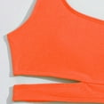 thumbnail image 6 of Staki Girls Swim Suit Girls Swimsuit 2 Piece Girls' Swimwear Top High Waisted Bottom Bathing Suits for Teens 7-12Y(Orange,10-11 Years), 6 of 8