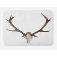 thumbnail image 1 of Antlers Bath Mat, Antlers of a Huge Stag Elk Skeleton Big Bone Horn Hunter Style Artwork Print, Non-Slip Plush Mat Bathroom Kitchen Laundry Room Decor, 29.5 X 17.5 Inches, Brown and Beige, Ambesonne, 1 of 2