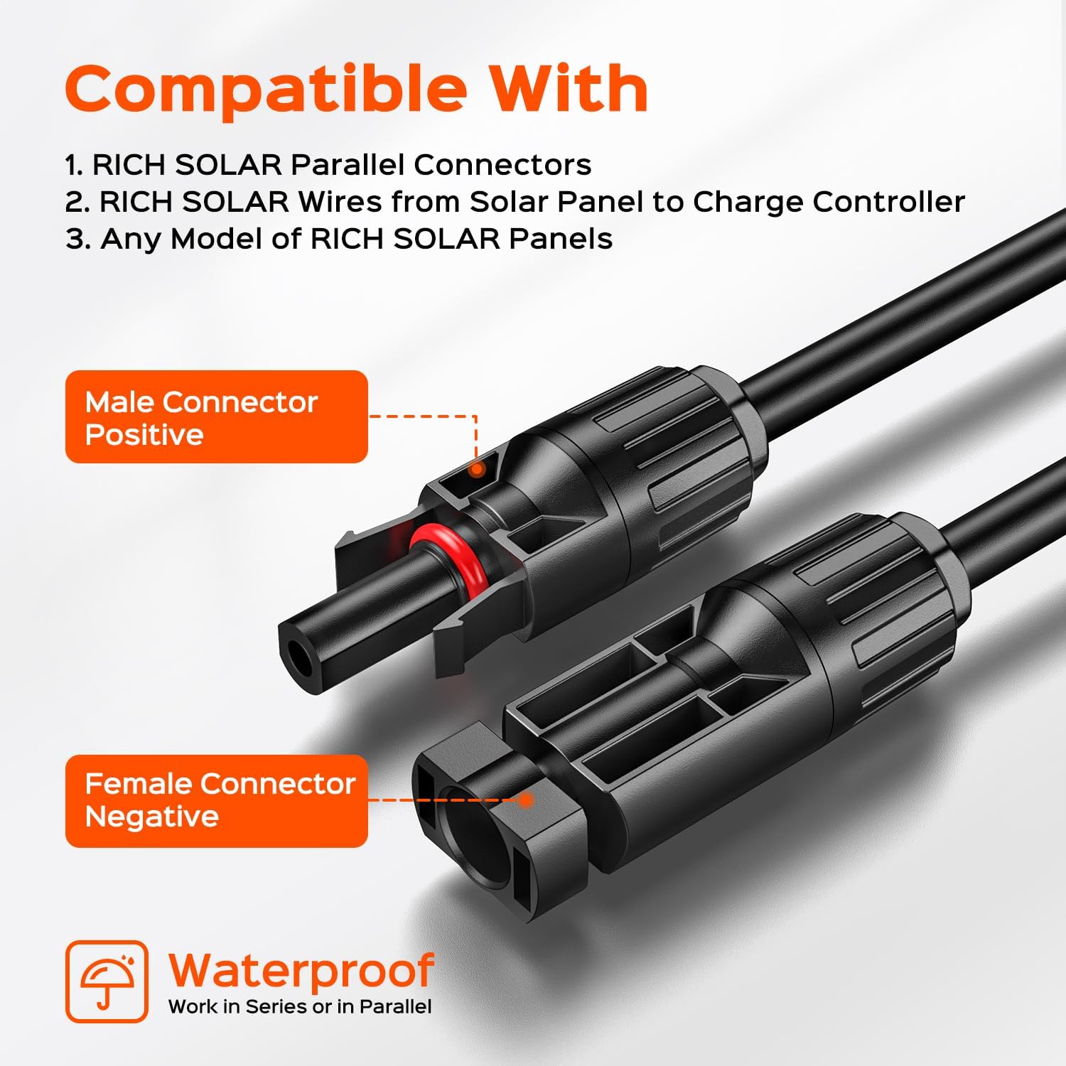 RICH SOLAR Premium 2 Pack of 100 Watt 12  Monocrystalline Solar Panel All Black