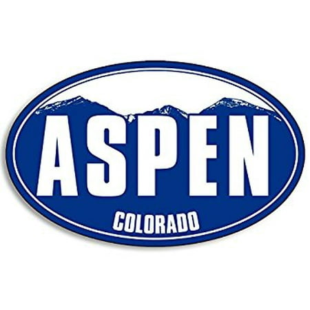 Oval BLUE Mountain ASPEN Sticker Decal (colorado co ski resort snow) 3 x 5 (Best Ski Resorts In Co)