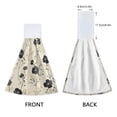 thumbnail image 3 of Yayeee Kitchen Hanging Hand Towels Set of 2 with Loop Bathroom Absorbent Tie Towel, Small Black Flowers, 3 of 7