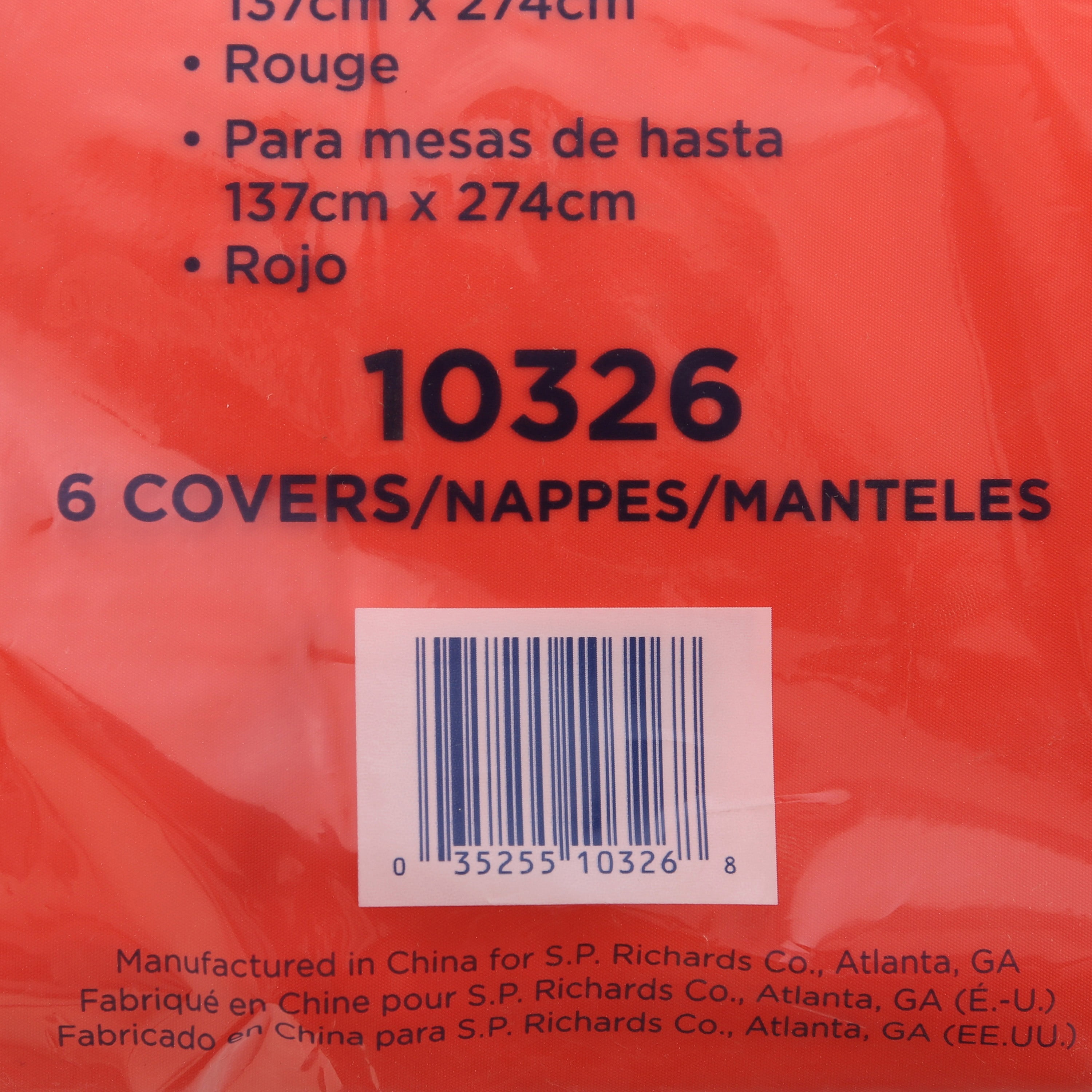 Genuine Joe Plastic Rectangular Table Covers - 108" Length X 54" Width - Plastic - Red - 24 / Carton