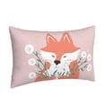 thumbnail image 2 of YFYANG Super Soft Rectangular Plush Cushion Cover (Without Pillow Insert), Cartoon Fox Comfort and Non-Pilling Hidden Zip Bedroom Sofa Pillowcases, 14"x20", 2 of 9