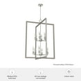 thumbnail image 6 of Hunter - Woodburn 12-light Brushed Nickel, Extra Large Pendant Light, Dimmable, Modern Style, Rectangle Shaped, for Bedrooms, Dining, Living Rooms - 19859, 6 of 6