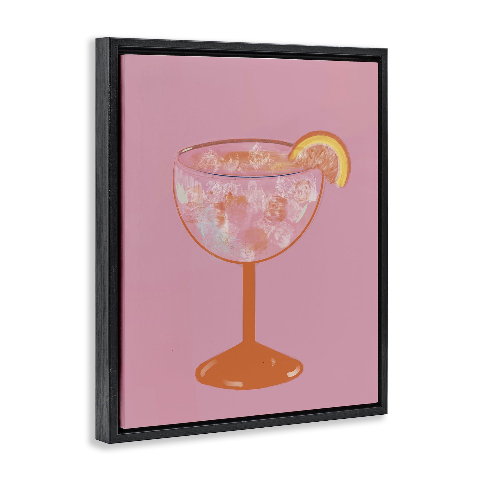 Stupell Industries Paloma Glass over Pink Black Framed Floater Canvas Wall Art, design by Robin Maria