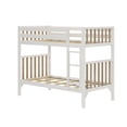 thumbnail image 3 of Max & Lily Bunk Bed, Scandinavian Solid Wood Twin over Twin Bunk Beds for Kids, White/Blonde, 3 of 10