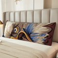 thumbnail image 2 of Honeii Eagle With USA Flags Print Long Body Pillowcase 20x54 in,Body Pillow Cover with Zipper,Large Body Pillowcase,Soft Bed Decorative, 2 of 7