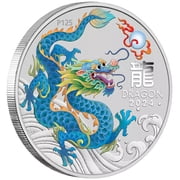 Perth Mint 2024 Lunar Series Silver Bullion Coin, Teal Dragon, Capsulated, 1 Piece