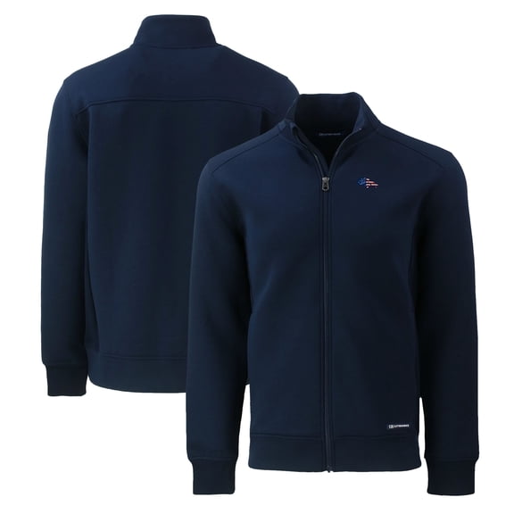 Men's Cutter & Buck Navy Denver Broncos Big & Tall  Americana Roam Eco Recycled Full-Zip Jacket
