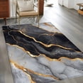 thumbnail image 4 of Area Rug 48×72in, Modern Marble Texture Floor Carpet Living Room Rug, Black White Gold Stone Style Non-Slip Welcome Mat Indoor Rugs for Bedroom Dining Room, 4 of 9