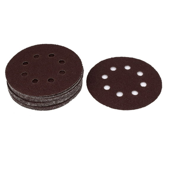 Unique Bargains 5" Dia 40 Grit Abrasives Self Stick Back Sandpaper Discs Dark Brown 20 Pcs