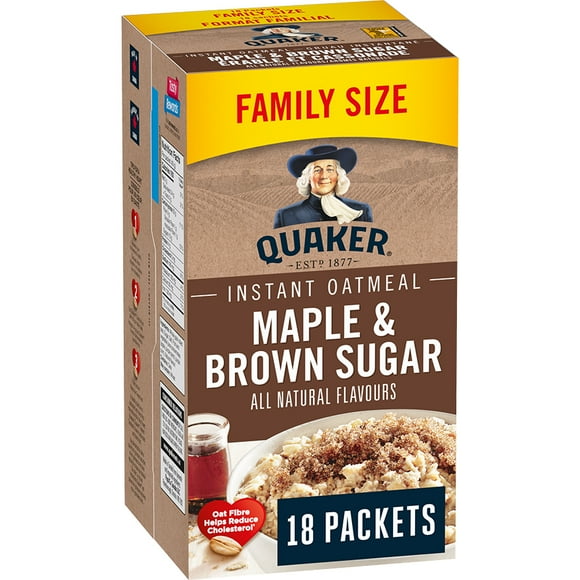 Quaker Maple & Brown Sugar Flavour Instant Oatmeal, 774g