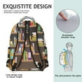 thumbnail image 5 of Library Bookshelf Reading Room Backpack Book Shelf Pattern School Bag for Students, Comfortable and Wear-Resistant, Perfect for Book Club and Reading Activities, 5 of 5