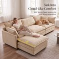 thumbnail image 5 of EHANCIS 105" Modular Sectional Sofa, 3 Seater Chenille L Shape Couch with Ottoman,Light Coffee, 5 of 11