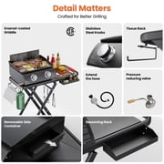 2-Burner Portable Propane Gas Griddle – 20,000 BTU Flat Top Grill for Outdoor Cooking, Camping, Tailgating, and Backyard BBQs
