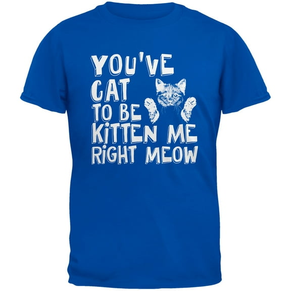 You've Cat To Be Kitten Me Right Meow Blue Youth T-Shirt - Medium(10/12)