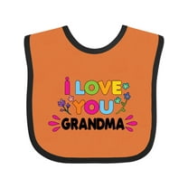 Inktastic I Love You Grandma with Flowers Girls Baby Bib