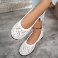thumbnail image 4 of Shallow Cut Lace Trim Women's Dress Shoes Comfortable Plus Size Office Work Daily Wear Spring Summer White 6.5, 4 of 7