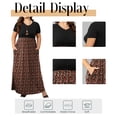 thumbnail image 6 of Cuteduck Womens Plus Size Maxi Dress Short Sleeve Floral Print Empire Waist Summer Dress with Pockets 1X-5X, 6 of 10