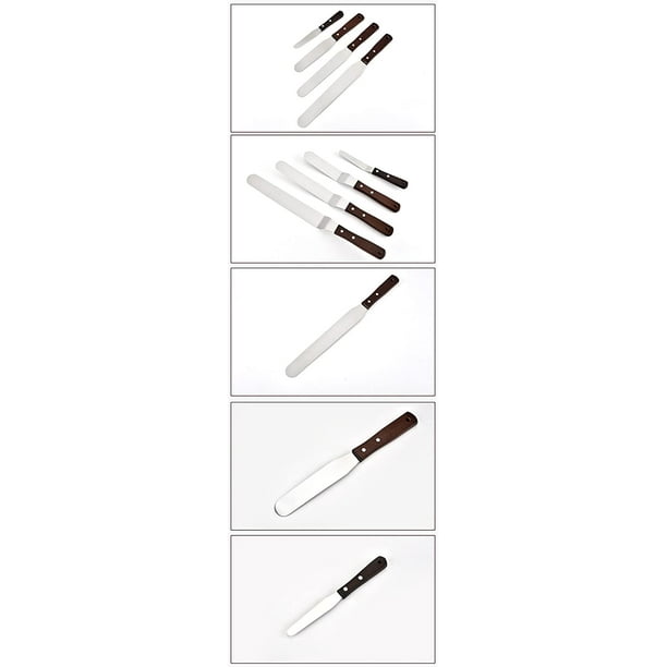 Angled Palette Knife Stainless Steel Set of 4 Pastry Cutter for baking