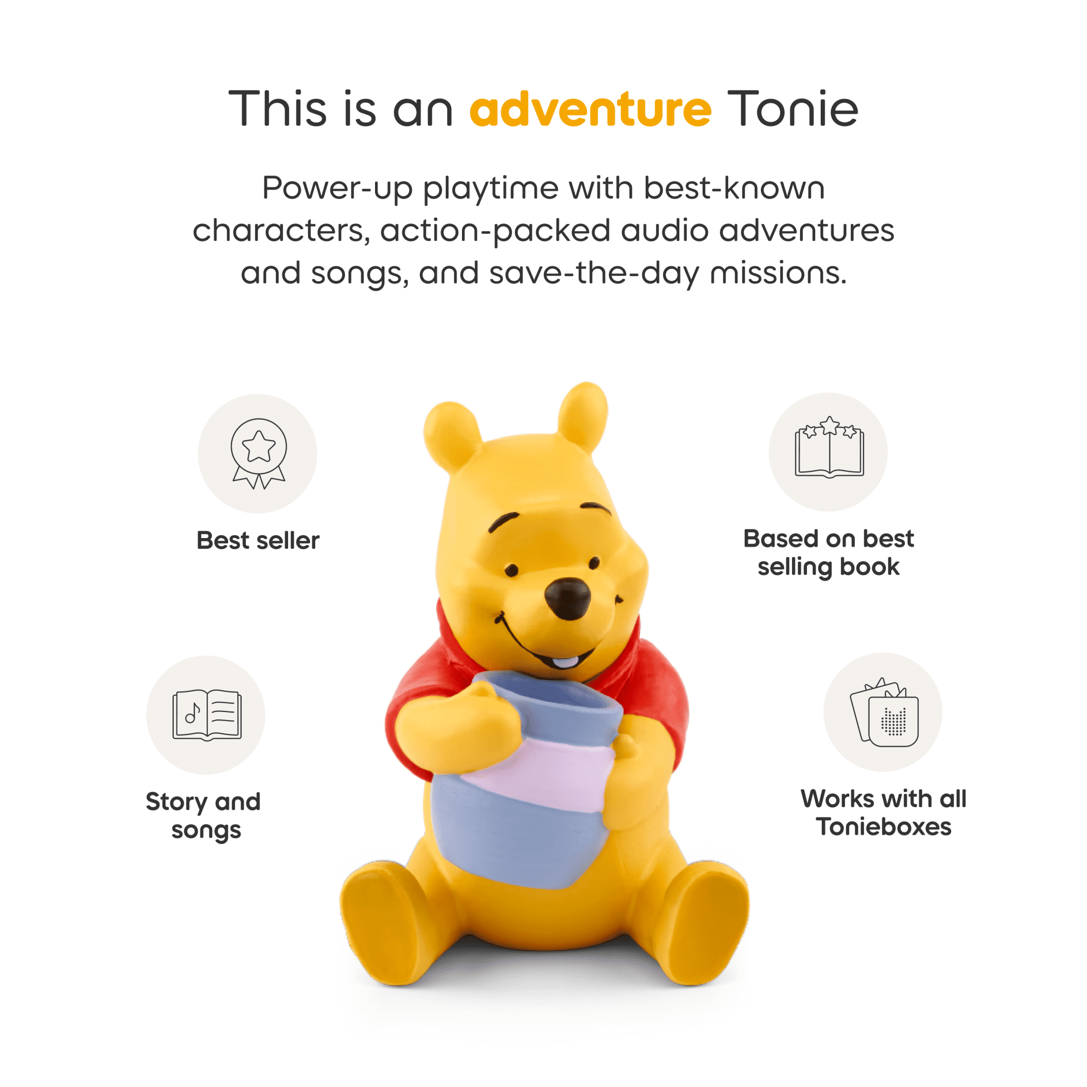 tonies Winnie the Pooh from Disney Audio Toy Figurine, Age Group 3+