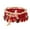 Red, variant on 6 Sets/24PCS Boho Faux Agate Pearl Tassel Chain Charm Beaded Bracelet Women Jewelry,Black