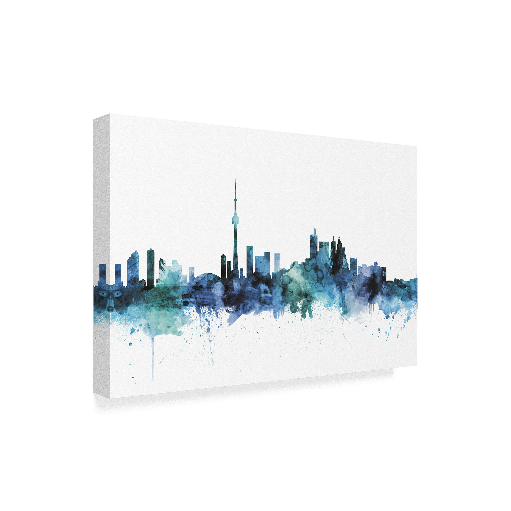 Trademark Fine Art 'Toronto Canada Blue Teal Skyline' Canvas Art by Michael Tompsett
