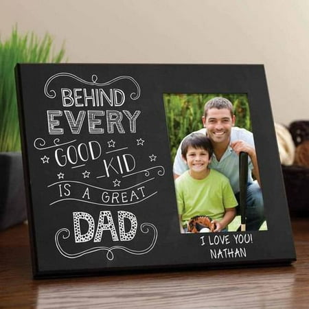 Personalized Children Frame - Personalized Behind Every Good Kid Is A Great Dad - Father's Day Frame