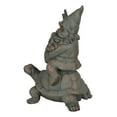 thumbnail image 2 of Adventurous Mr Gnome Sitting On Wild Rodeo Giant Tortoise Garden Figurine Decor, 2 of 9