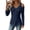 Navy, variant on Women Blouse Cold Shoulder Long Sleeve Pockets Casual Loose Fit Solid Top Streetwear Fall Winter Outerwear