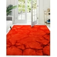 thumbnail image 2 of Handmade Wool Red Contemporary Abstract Dip Dyed Rug, Made in India, 2 of 5