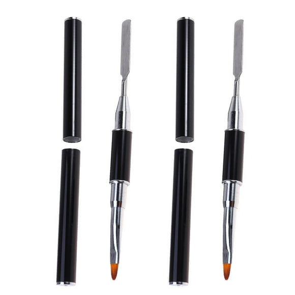 EeaseMX Pincel de gel de doble punta y recogedor de uñas (negro)