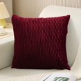 thumbnail image 4 of Hwkond Throw Pillows Pillow Case Striped Velvet Upholstered Sofa Living Room Bedroom,Red, 4 of 5