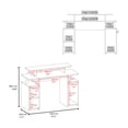 thumbnail image 3 of FM FURNITURE Lol Minimalist Gaming Desk with Elevated Monitor Shelf Blue Accents, 3 of 8