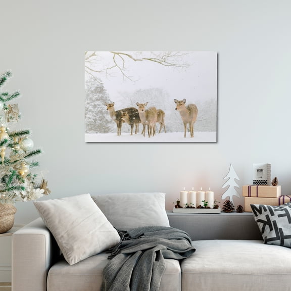 Northlight Fiber Optic Lighted Deer in the Woods Canvas Wall Art 23.5" x 15.5"