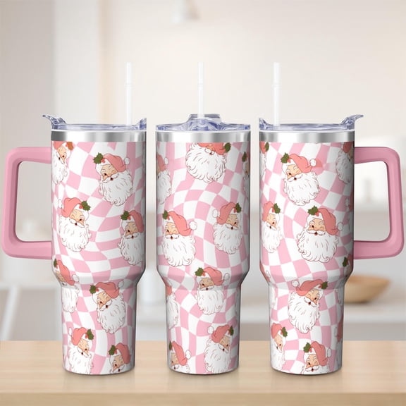 Christmas tumbler 40 oz tumbler with handle and straw 304 stainless steel travel cup coffee mug water bottle suitable as a gifts for women Christmas gifts