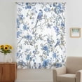 thumbnail image 3 of Blue Floral Birds Sheer Curtains 45 Inches Long, Farmhouse Flowers Pastoral Light Filering Curtains, Breathable Simi Curtain Privacy Drapes for Kitchen Bathroom Lightweight Small Window Treatment, 3 of 9