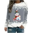 thumbnail image 2 of Riecok Christmas Sweatshirts for Women Plusize Long Sleeves Round Neck Fall Christmas Funny Graphic Comfy Loose Oversized Fashion Soft Pullover Blouse Gray XXL, 2 of 3
